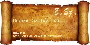 Breier Szilárda névjegykártya